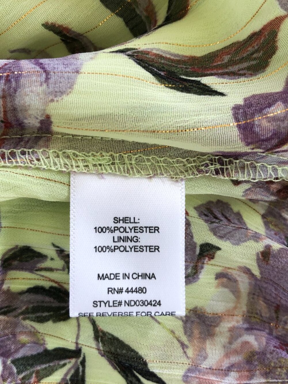 Fourteenth Place Ella Tiered Chiffon Green Floral Dress XS NWT Forest Fairy - Picture 10 of 10